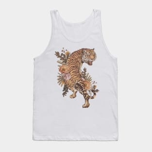 Vintage Tiger Muted Neutral Colors Tank Top